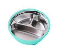 Divided Suction Plate | Stainless Steel Divided Plates with Silicone Sleeve - Fall Resistant Food Snack Bowl Dinner Trays for Outdoor Kitchen Kindergarten Care Picnic Camping Home