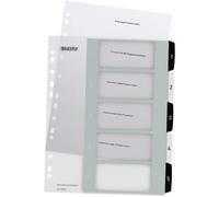 Dividers 1-5,Printable On Pc,A4,Extra-Wide,Ultra-Resistant Plastic,White/Black,Wow,12130000
