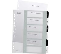 Dividers 1-6,Printable On Pc,A4,Extra-Wide,Ultra-Resistant Plastic,White/Black,Wow,12140000