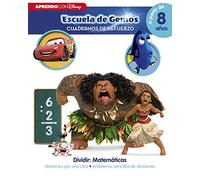Dividir: Matemáticas: divisiones por una cifra · problemas sencillos de divisiones (a partir de 8 años) (Disney. Escuela de Genios [Cuadernos de refuerzo]): (Incluye pegatinas)