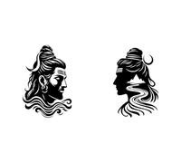 divin maha shivaratri seigneur shiva silhouette oeuvre Stickers muraux 34x63.6cm Multicolore Noir