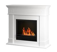 Divina Fire Cheminée de plancher en bois CAMBRIDGE Blanc 110x36xH100