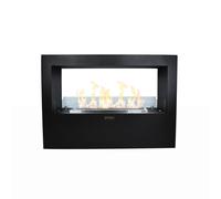 Cheminées au bioéthanol - Divina Fire - Cheminée au bioéthanol design pour intérieur ou extérieur 100x30x70cm Giotto S - Noir G