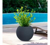 DIVINA GARDEN Vase d'intérieur en résine d'extérieur pour plantes rondes à bille
