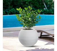 DIVINA GARDEN Vase en résine d'extérieur intérieur pour plantes rond à boule design d.40x33h Botticelli Blanc
