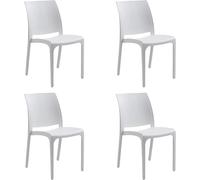 DIVINA HOME Lot de 4 chaises en résine empilable fabriquées en Italie design d'i