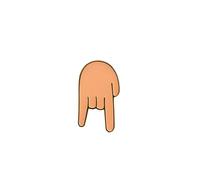 Divina Italian Design Broche geste napolitain Cornes à terre, pêche, métal avec finition or et émail, 2,9 x 1,7 cm, fermeture papillon