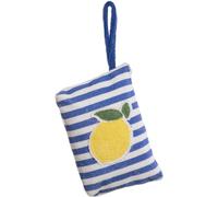 Divina Italian Design Pochette Calypso en mousse, rayures marines avec citron brodé, 28 x 23 x 18 cm - BAG 165, bleu