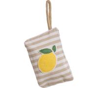 Divina Italian Design Pochette Calypso en mousse, rayures marines avec citron brodé, 28 x 23 x 18 cm - BAG 165, beige