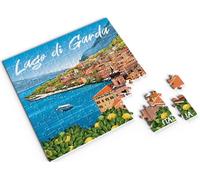 Divina Italian Design Puzzle 100 pièces, 20 x 20 cm, Souvenir Collection Italie, Paysages suggestifs, Pour tous les âges (Lac de Garde, code VAR93#1)