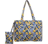 Divina Italian Design Sac matelassé La Zagara avec Pochette, imprimé Citrons Méditerranée, 42 x 33 x 13 cm - BAG 194, Lemon Blu Home