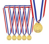 DIVINA VITAE Pack De 6 Médailles Or, Médailles Or pour Enfants avec Tour Cou, Médailles du Gagnant, Médailles Or La 1ère Place La Journée Sportive, Médailles Gagnant, Anniversaire Enfant Football