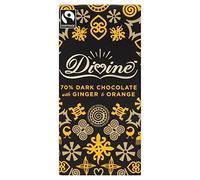 Divine Chocolat Noir 70% Avec Du Gingembre Et Orange, 100G