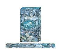 Divine Encens à la Sauge Blanche, lot de 6 paquets de 20 bâtonnets d'encens, Boîte de 120 bâtonnets