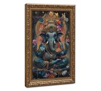 Divine Ganesha - Dieu hindou de la sagesse et de la prospérité - Impression sur toile - Décoration murale pour salon, chambre à coucher - 40,6 x 61 cm (L x l)