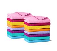 Divine Genius Happy Rainbow Lot de 16 Chiffons en Microfibre recyclée Super absorbants, lavables et résistants pour Cuisine Séchage Rapide durables 38 x 36 cm