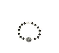 Divine Hindu Karungali Bracelet Damru | Testé en laboratoire | Bois d'ébène noir | Méditation, équilibre énergétique, guérison | Pour homme et femme, Free Size, Bois Karungali, Non