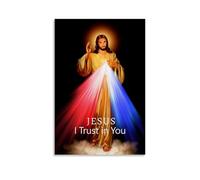 Divine Mercy Œuvre d'art, affiche, art mural, peinture, toile, cadeau, salon, impression, chambre à coucher, décoration, œuvres d'art, 50 x 75 cm