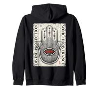 Divine Techno Hamsa Protection Sonique Main Sweat à Capuche