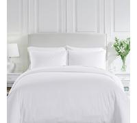 Divine Textiles Parure de lit avec housse de couette et taies d'oreiller 100 % coton égyptien 200 fils, super king size - Blanc