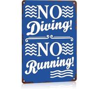 Diving and Running Strictly Banned Metal Wall-Art 8 X 12 in