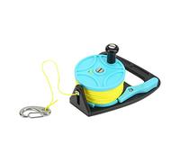 Diving Fishing Reel with Thumb Stopper Hook, 46m Nylon Woven Scuba Diving Reel Snorkeling Scuba Ratchet Dive Reel for Underwater Fishing (Sky Blue Wheel)