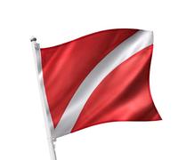 Diving Flag, Outdoor Divinng Red Boat Flags, Divinag Flagis for Divingfor Boats and Beaches | 50 x 62 cm, Made of Polyester, Heat-Resistant, Easy to Install, Warns Against Divings Activity