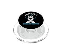 Diving I Work Well Under Presure Funny Scuba Dive Diver PopSockets PopGrip pour MagSafe