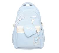 DivingBirds Cartable Fille Primaire CE2 CM1 CM2 Sac à Dos College 18L, Léger | Compartiment Ordinateur | Ergonomique | Imperméable, Sac à Dos Enfant Collège 7+ Ans, Bleu Clair