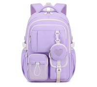 DivingBirds Sac Ecole Fille Primaire CE2 CM1 CM2 Cartable Enfant 20L, Ergonomique | Sangle de Poitrine | Impermeable | Kawaii, Sac à Dos Scolaire Sac D'école Ado Fille 7-10 Ans, Violet
