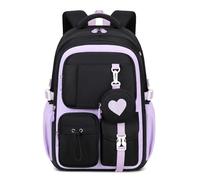 DivingBirds Sac Ecole Fille Primaire CE2 CM1 CM2 Cartable Enfant 20L, Ergonomique | Sangle de Poitrine | Impermeable | Kawaii, Sac à Dos Scolaire Sac D'école Ado Fille 7-10 Ans, Noir