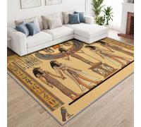 Divinité Égyptienne Soleil Ailé Tapis Salon 80x150cm, Lavable Moquette | Tapis de Salon Antidérapant à Poil Ras, Égypte Antique Doux Tapis Chambre Adulte pour Salle à Manger Couloir