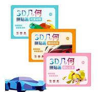 Divises drôles pour - Livre d'autocollants | Autocollants géométriques amusants pour de plus de 3 ans, ensemble de 3 livres d'activités faites à la main