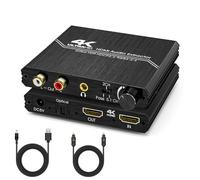 Diviseur audio HDMI 2.0 4K HDMI vers SPDIF optique Toslink 3,5 mm AUX stéréo RCA L/R convertisseur audio avec contrôle du volume, compatible avec 4K @ 60 Hz HDCP 2.2 HDR 3D YUV 4:4:4