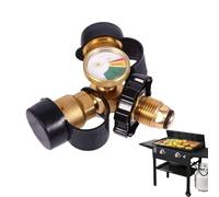 Diviseur de Bouteille de Gaz - Diviseur à Gaz avec Robinet d'Arrêt Double Entrée - Raccords de Tuyau de Précision Accessoires pour Réchauds Brûleurs Barbecues Camping