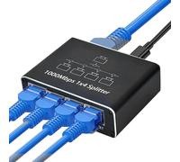 Diviseur de câble coaxial Gigabit - Splitter Ethernet Gigabit | Splitter Ethernet 1 à 4, répartiteur de câble réseau RJ45 de 1000 Mbps, répartiteur Ethernet Gigabit, port Ethernet supplémentaire pour