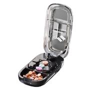 Diviseur de tablette - Cutter de tablette avec compartiment de stockage | Coupe précise en 1/2, 1/3 ou 1/4 | Destructeur de tablette professionnelle pour les médicaments réglables sur les déplacements