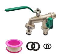 Diviseur de Tuyau d'Arrosage - Robinet Double Bec Cour | Connecteur de Robinet 2 Voies pour Jardin, Extérieur, Pelouse, Balcon et Cour