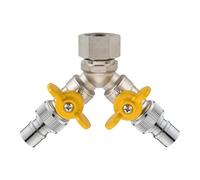 Diviseur de Tuyau pour Lave-Linge à Double Sortie, Adaptateur de Robinet 1 à 2 Voies Robust avec Vannes Indépendantes, Raccord pour Tuyau de Jardin Standard et Entrée de Lave-Linge(3pc)