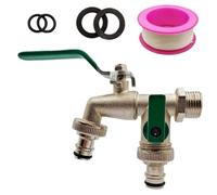 Diviseur Double Voies,Robinet Double Bec pour Cuisine | Diviseur Robinet Bec Haute Pression Pour Extérieur Jardin Balcon Salle de Bain Buanderie Cour