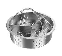 Diviseur du panier à vapeur - insert de rack tamale, séparateur de plateau de légumes | Organisateur à vapeur en acier inoxydable, compartiment alimentaire triple avec poignées, panier de cuisson pour