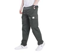 DIVISIVE Pantalon cargo ample en coton pour homme, vert olive, 50
