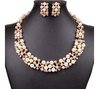 Divistar Bluelans Parure de bijoux pour femme Plaqué or rose avec collier et boucles d'oreilles