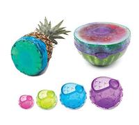 DIVISTAR Lot de 4 couvercles extensibles en silicone réutilisables pour fruits et légumes 4,6 cm/6,9 cm/10,9 cm/14 cm