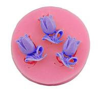 DIVISTAR Mini moule en silicone en forme de tulipes en forme de fleur pour fondant, sucre