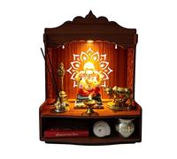 DIVOKAH Beau Pooja Mandir en bois pour la maison/temple pour la maison et le bureau/Puja Mandir/Puja Stand/Pooja Mandapam avec spot LED (épaisseur de contreplaqué de 8 mm) (WDN LED OMFLV)