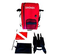 DiVONEA | Sac Plongée 3 en 1 : Sac à Dos étanche 60L + Bouée Gonflable de signalisation + Planche Chasse sous-Marine - Accessoires Inclus