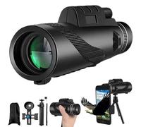 Divons Télescope monoculaire 12 x 50 avec Adaptateur pour Smartphone trépied et Sac Portable, monoculaire de Vision Plus Grande pour Adultes avec Prisme BAK4 et lentille FMC (Noir)