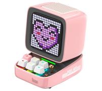 divoom Ditoo Enceinte Bluetooth avec Affichage LEDs, Reveil, et 10 Watts Audio pour Chambre, DIY, Anniversaire (Rose)