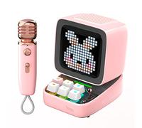 Divoom Ditoo-Mic Enceinte Bluetooth Portable Pixel Art LED avec Microphone karaoké sans Fil, écran contrôlé par Application, Clavier RVB, Jeux, alarmes pour Adultes/Enfants, fête à la Maison.